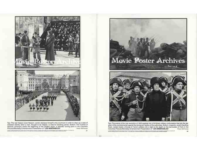 LES MISERABLES, 1998, 8x10 production stills, Liam Neeson, Uma Thurman, Geoffrey Rush