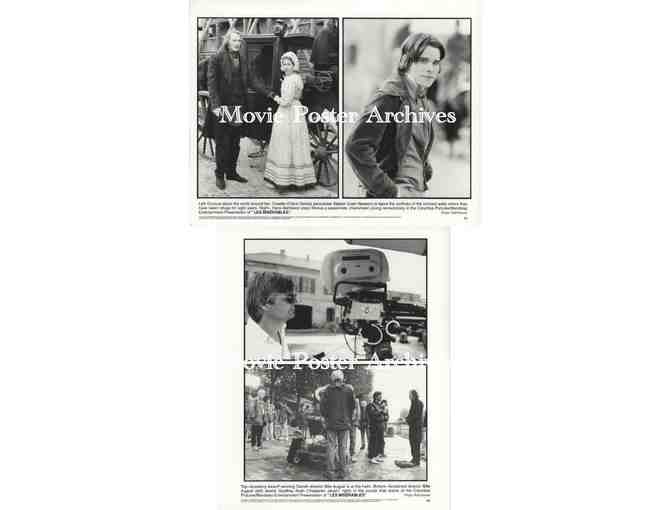 LES MISERABLES, 1998, 8x10 production stills, Liam Neeson, Uma Thurman, Geoffrey Rush