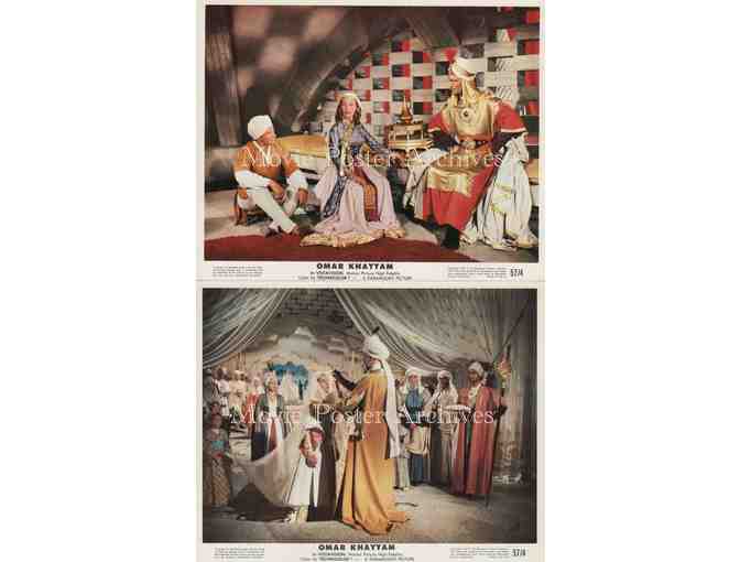 OMAR KHAYYAM, 1957 8x10 mini lobby cards, Michael Rennie, Cornel Wilde, Raymond Massey