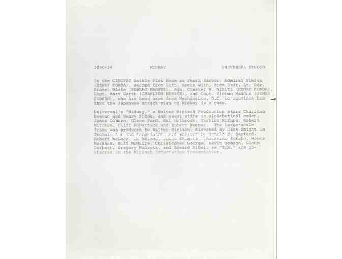 MIDWAY, 1976, 8x10 production stills, Charlton Heston, Henry Fonda, Glenn Ford, Robert Mitchum