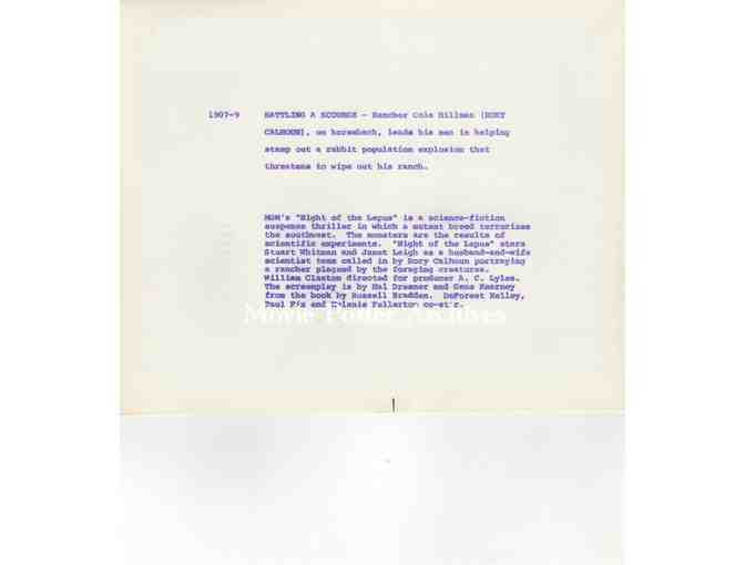 NIGHT OF THE LEPUS, 1972, 8x10 production stills, Stuart Whitman, DeForest Kelley, Janet Leigh