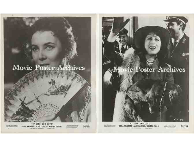 OF LIFE AND LOVE, 1958, 8x10 production stills, Anna Magnani, Aldo Fabrizi, Walter Chiari