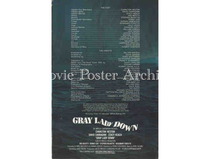 GRAY LADY DOWN, 1978, program, Charlton Heston, David Carradine, Stacy Keach, Christopher Reeve