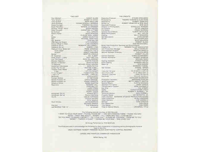 I WANNA HOLD YOUR HAND, 1978, program, Beatlemania, Nancy Allen, Bobby Di Cicco