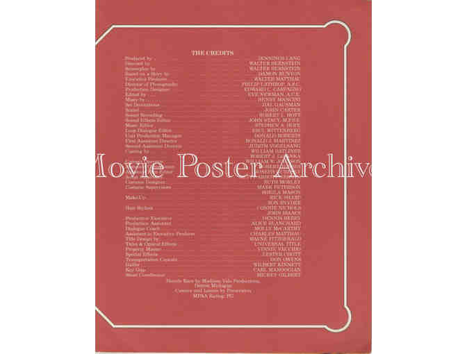 LITTLE MISS MARKER, 1980, program, Walter Matthau, Julie Andrews, Tony Curtis