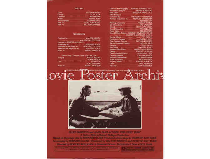 SAME TIME NEXT YEAR, 1978, program, Ellen Burstyn, Alan Alda, Ivan Bonar, Bernie Kuby, Sardo