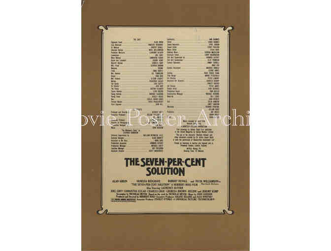 SEVEN-PER-CENT SOLUTION, 1976, program, Alan Arkin, Vanessa Redgrave, Robert Duvall, Joel Grey