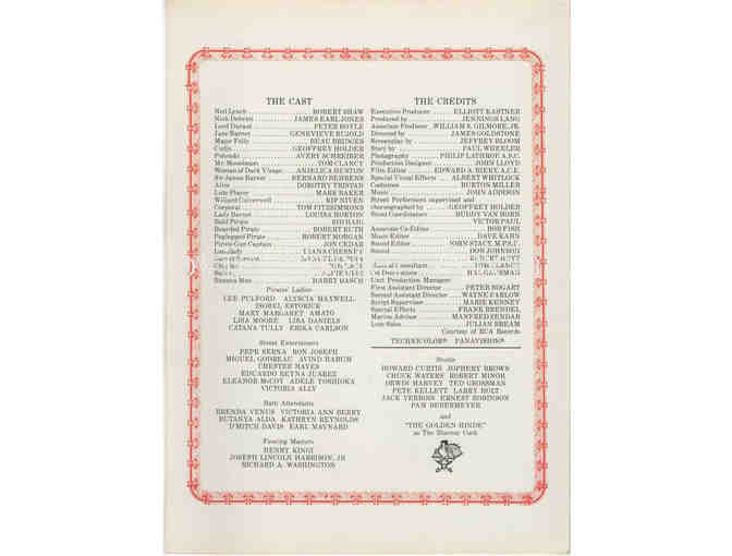 SWASHBUCKLER, 1976, program, Robert Shaw, James Earl Jones, Peter Boyle, Beau Bridges