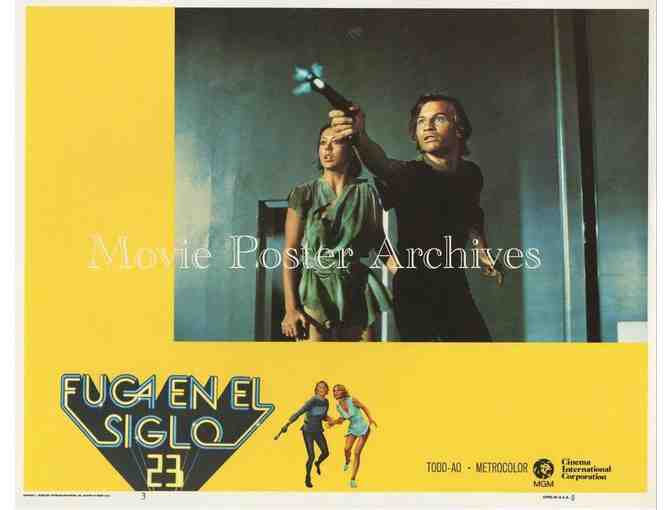 LOGANS RUN, 1976, lobby card set, Michael York, Farrah Fawcett, Peter Ustinov