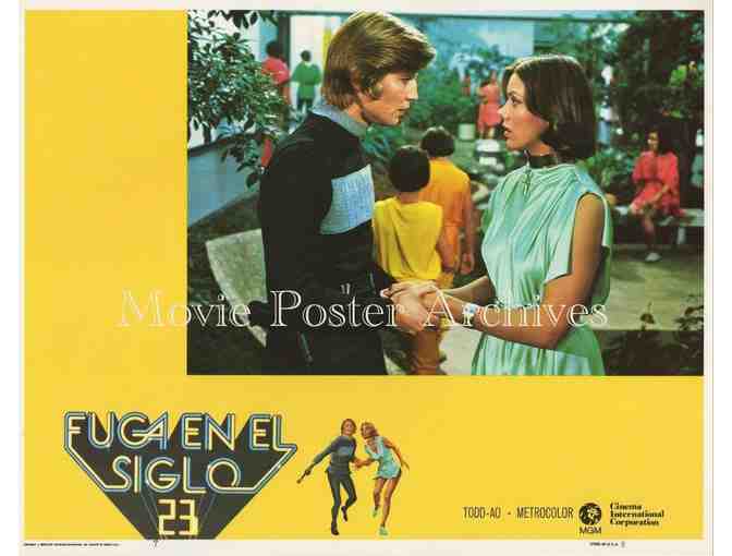 LOGANS RUN, 1976, lobby card set, Michael York, Farrah Fawcett, Peter Ustinov