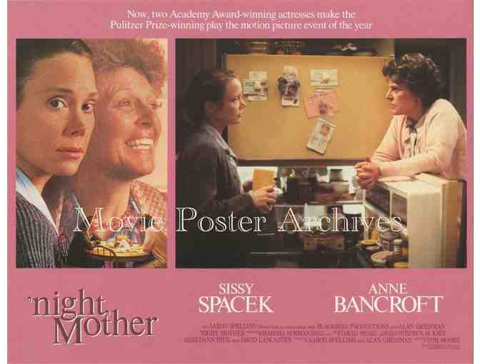 NIGHT MOTHER, 1986, lobby card set, Sissy Spacek, Anne Bancroft, Caroll Robbins.