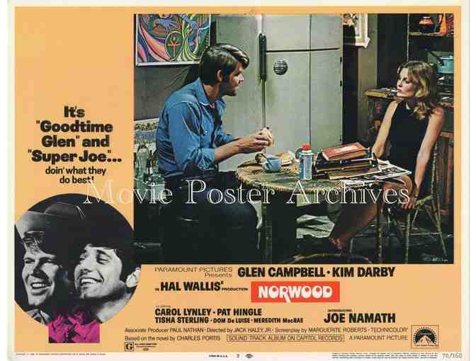 NORWOOD, 1970, lobby card set, Glen Campbell, Joe Namath, Dom De Luise, Pat Hingle
