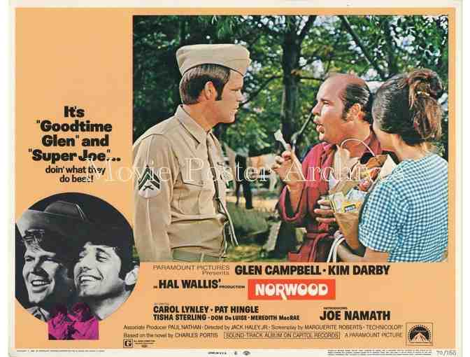 NORWOOD, 1970, lobby card set, Glen Campbell, Joe Namath, Dom De Luise, Pat Hingle