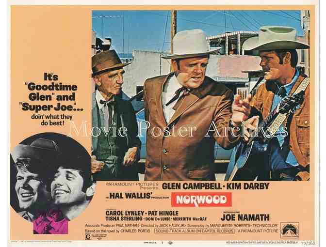 NORWOOD, 1970, lobby card set, Glen Campbell, Joe Namath, Dom De Luise, Pat Hingle