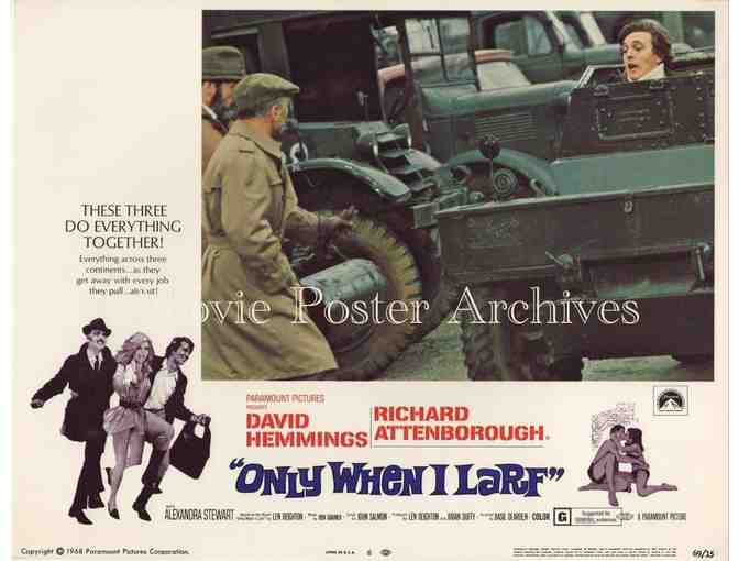 ONLY WHEN I LARF, 1969, lobby card set, Richard Attenborough, David Hemmings.