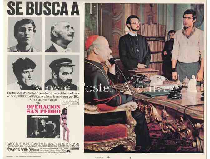 OPERATION ST. PETER'S 1967, lobby card set, Jean-Claude Brialy, Edward G. Robinson
