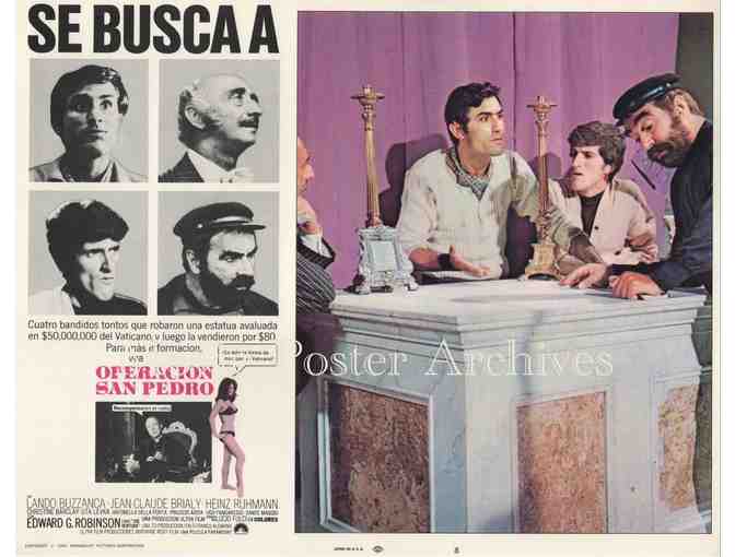OPERATION ST. PETER'S 1967, lobby card set, Jean-Claude Brialy, Edward G. Robinson