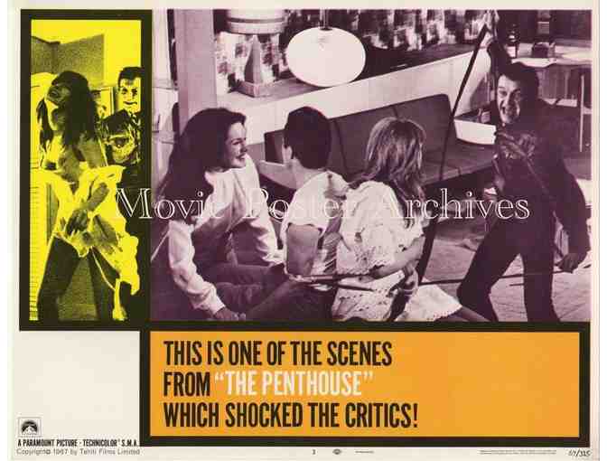 PENTHOUSE, 1967, lobby card set, Suzy Kendall, Terence Morgan, Tony Beckley, Norman Rodway