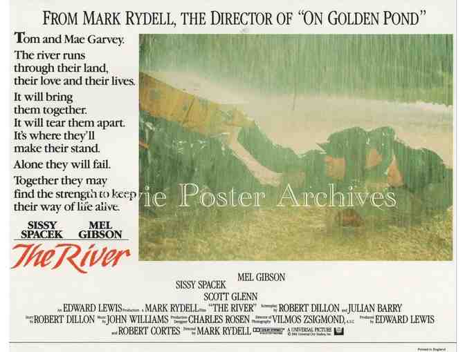 RIVER, 1984, lobby card set, Mel Gibson, Sissy Spacek, Scott Glenn, Shane Bailey.