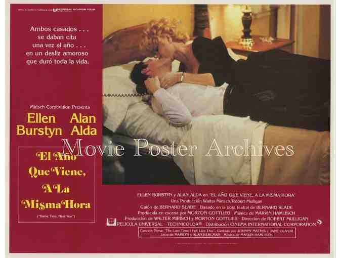 SAME TIME NEXT YEAR, 1978, lobby cards, Ellen Burstyn, Alan Alda, Bernie Kuby