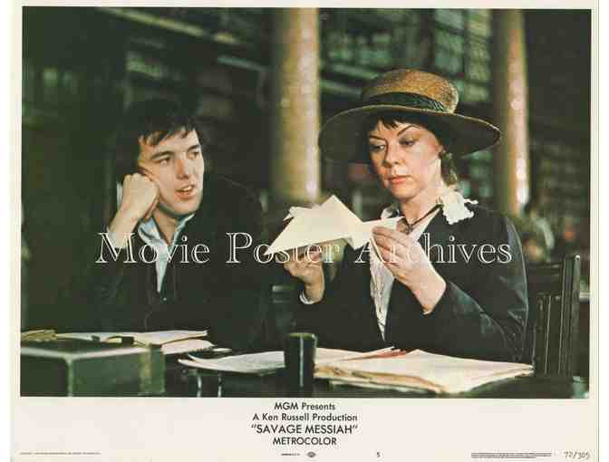 SAVAGE MESSIAH, 1972, lobby card set, Helen Mirren, Robert Lang, Scott Anthony
