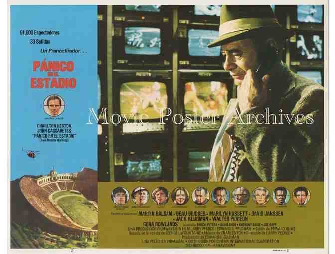 TWO MINUTE WARNING, 1976, lobby card set, Charlton Heston, John Cassavetes, Martin Balsam