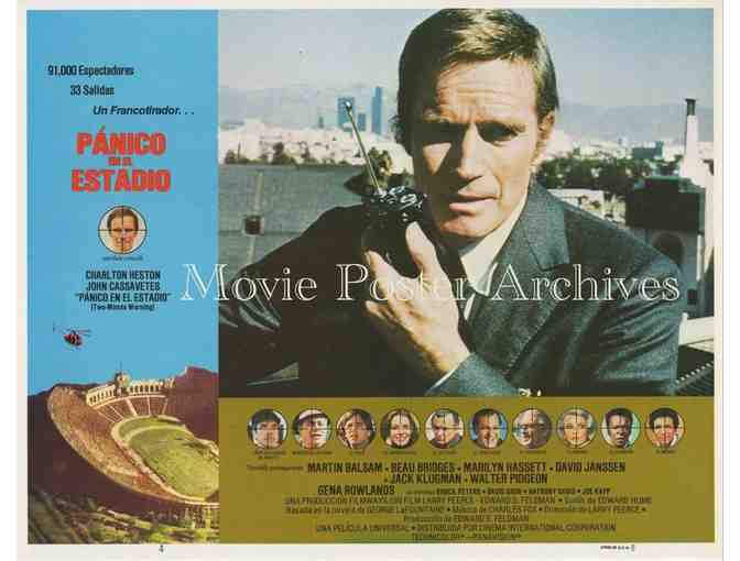 TWO MINUTE WARNING, 1976, lobby card set, Charlton Heston, John Cassavetes, Martin Balsam