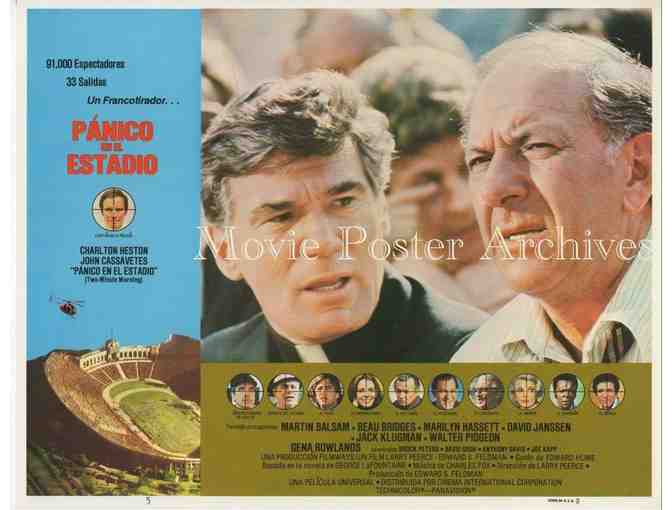 TWO MINUTE WARNING, 1976, lobby card set, Charlton Heston, John Cassavetes, Martin Balsam