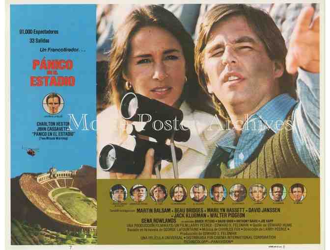 TWO MINUTE WARNING, 1976, lobby card set, Charlton Heston, John Cassavetes, Martin Balsam
