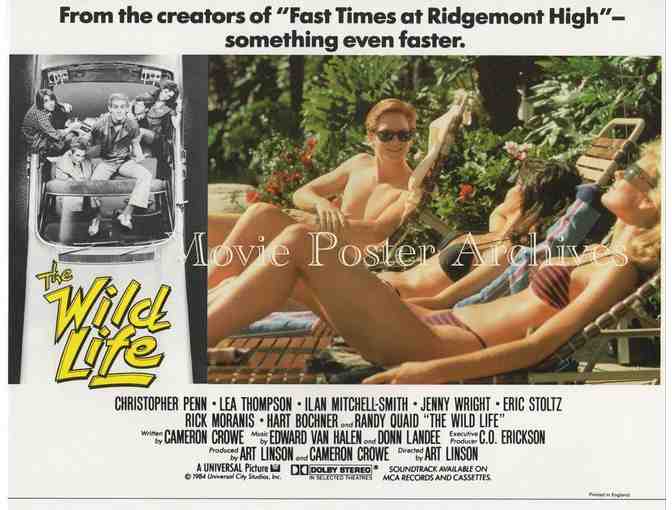 WILD LIFE, 1984, lobby card set, Eric Stoltz, Rick Moranis, Randy Quaid, Ben Stein