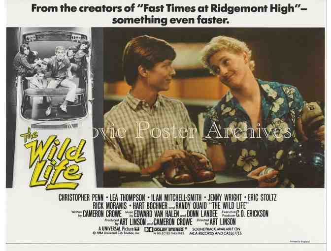 WILD LIFE, 1984, lobby card set, Eric Stoltz, Rick Moranis, Randy Quaid, Ben Stein