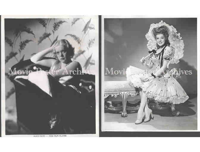 ALICE FAYE, group of classic celebrity portraits, stills or photos