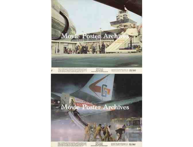 SKYJACKED, 1972, mini lobby cards, Charlton Heston, Yvette Mimieux, James Brolin, Rosey Grier