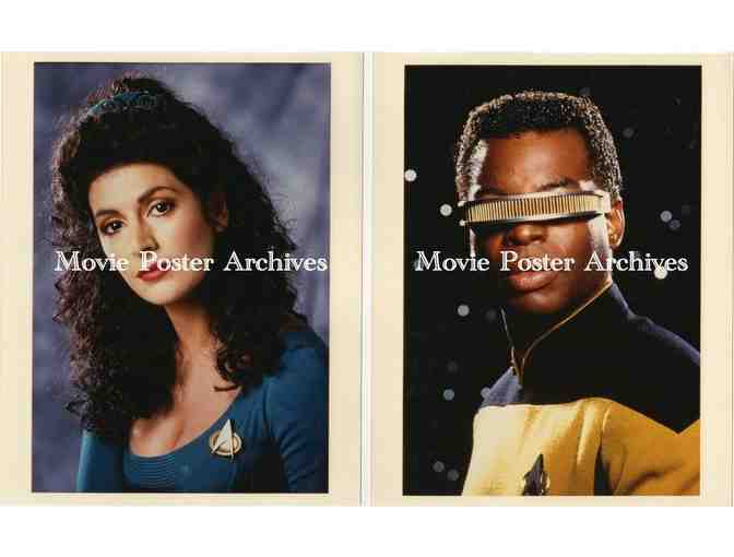 STAR TREK: NEXT GENERATION, color photographs, Patrick Stewart, Frakes, Burton, Spiner