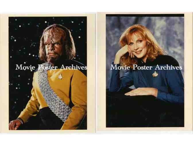 STAR TREK: NEXT GENERATION, color photographs, Patrick Stewart, Frakes, Burton, Spiner