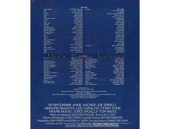 PARADISE ALLEY, 1978, program, Sylvester Stallone, Armand Assante, Anne Archer