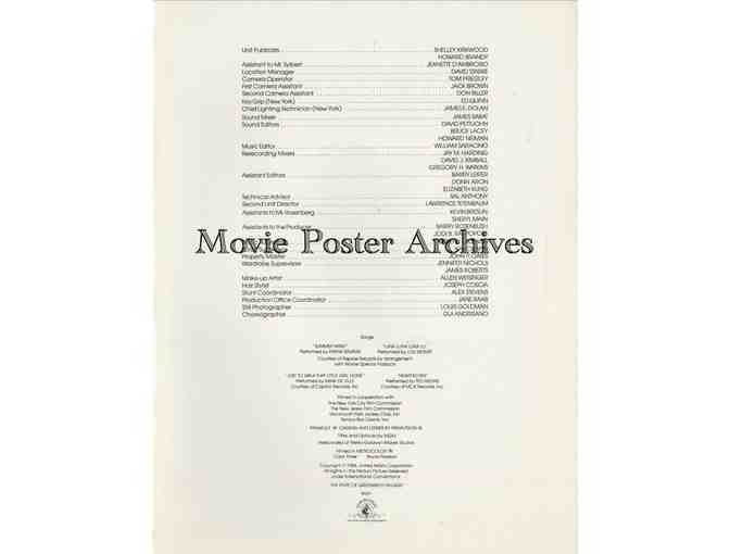 POPE OF GREENWICH VILLAGE, 1984, program, Eric Roberts, Michey Rourke, Daryl Hannah