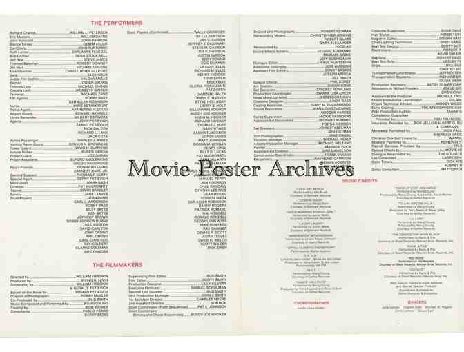 TO LIVE AND DIE IN L.A., 1985, program, William Petersen, Willem Dafoe, John Turturro