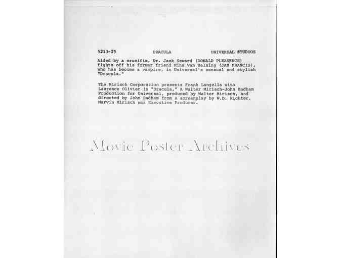 DRACULA, 1979, movie stills, Frank Langella, Laurence Olivier, Donald Pleasence