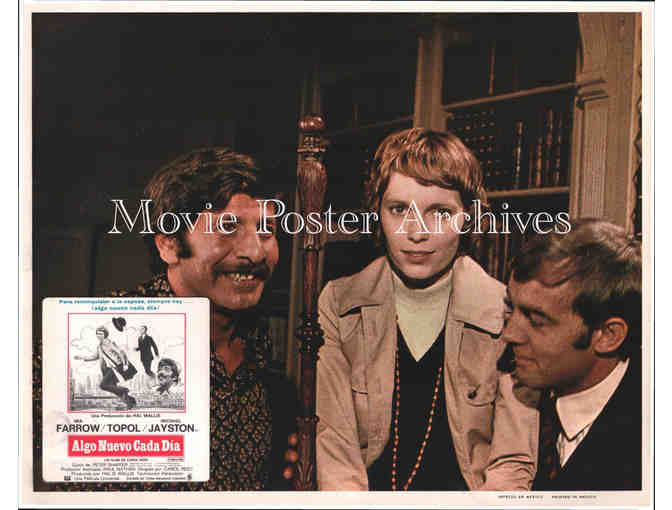 PUBLIC EYE, 1972, lobby cards, Mia Farrow, Topol, Michael Jayston