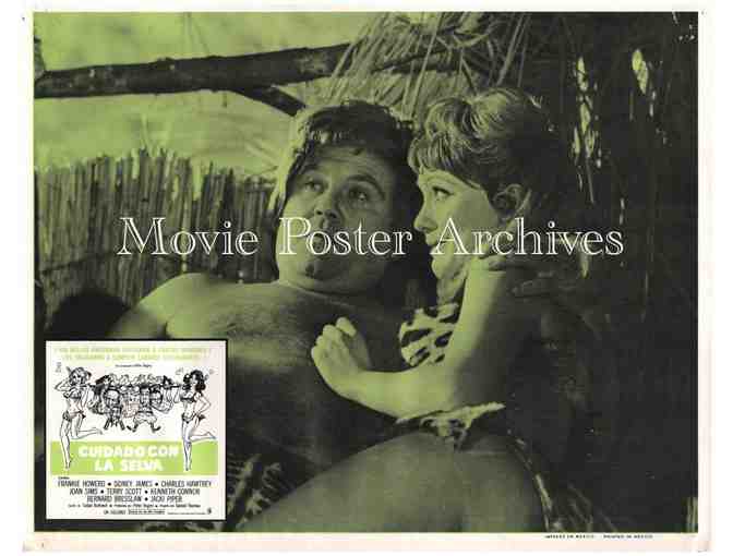 CARRY ON UP THE JUNGLE, 1970, lobby cards, Sidney James, Charles Hawtrey