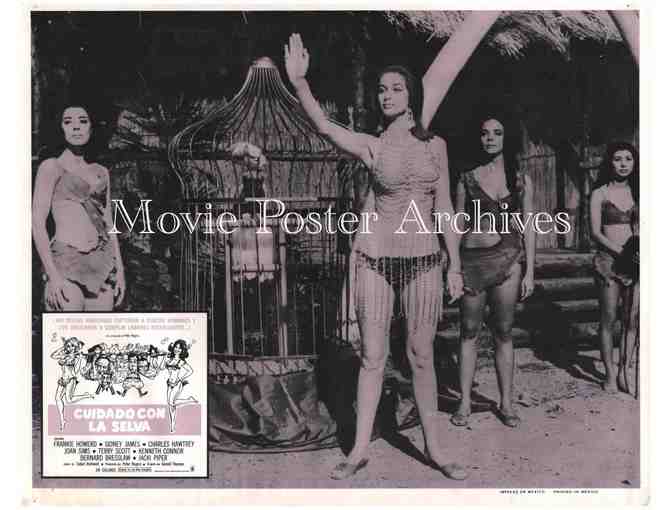 CARRY ON UP THE JUNGLE, 1970, lobby cards, Sidney James, Charles Hawtrey