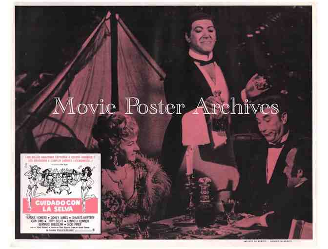 CARRY ON UP THE JUNGLE, 1970, lobby cards, Sidney James, Charles Hawtrey