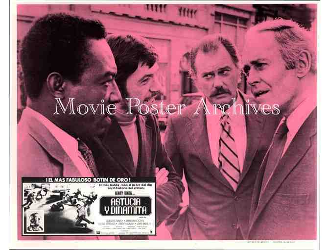 ALPHA CAPER, 1973, lobby cards, Henry Fonda, Leonard Nimoy, Larry Hagman