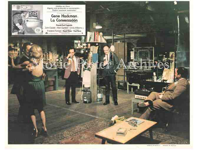 CONVERSATION, 1974, lobby cards, Gene Hackman, Harrison Ford, Robert Duvall