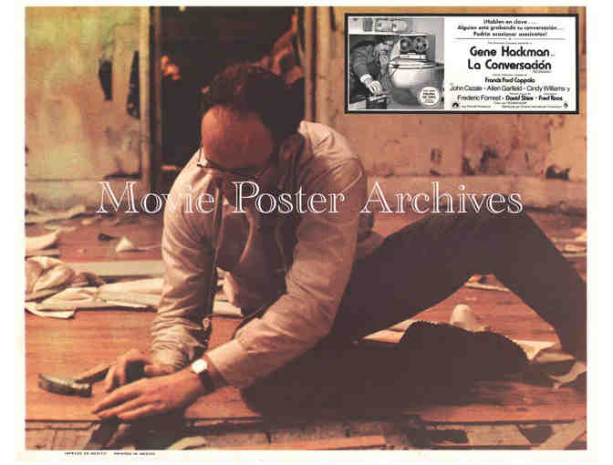 CONVERSATION, 1974, lobby cards, Gene Hackman, Harrison Ford, Robert Duvall