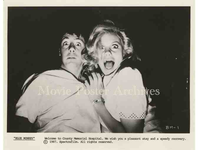 BLUE MONKEY, 1987, movie stills, Steve Railsback, Robin Duke, Susan Anspach.