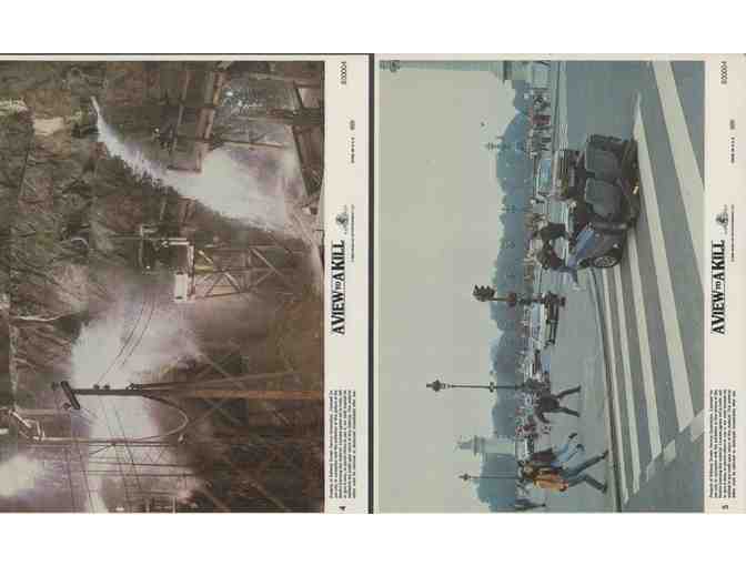 VIEW TO A KILL, 1985, mini lobby cards, Roger Moore, 007, Grace Jones