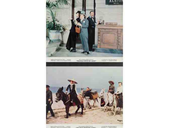 TRAVELS WITH MY AUNT, 1972, mini lobby cards, Maggie Smith, Lou Gossett Jr.