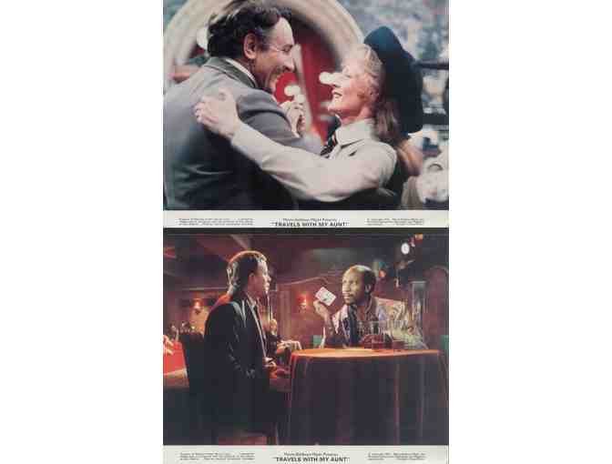 TRAVELS WITH MY AUNT, 1972, mini lobby cards, Maggie Smith, Lou Gossett Jr.